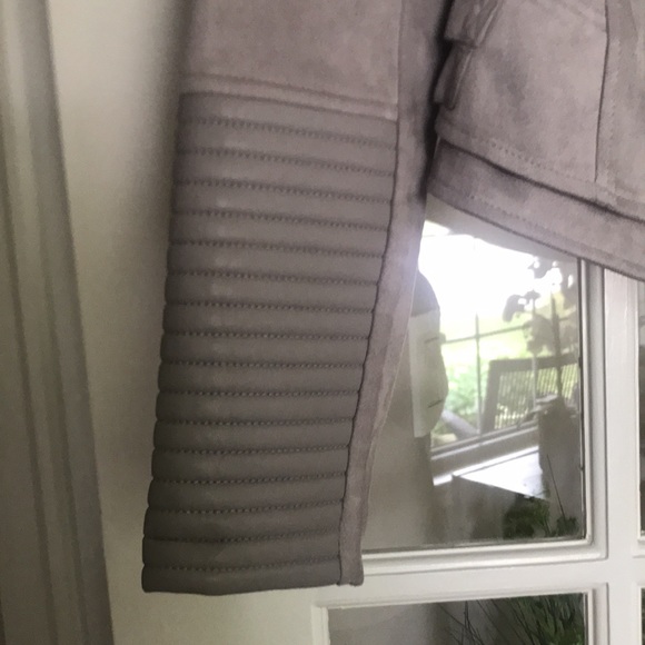 Faux leather and suede moto style jacket - Picture 3 of 6